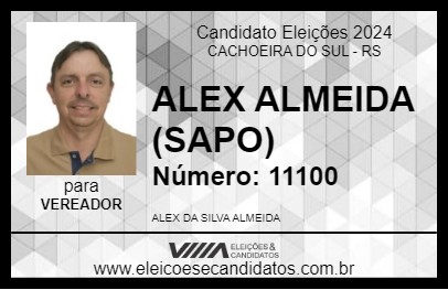 Candidato ALEX ALMEIDA (SAPO) 2024 - CACHOEIRA DO SUL - Eleições