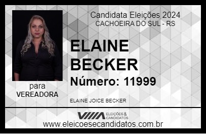 Candidato ELAINE BECKER 2024 - CACHOEIRA DO SUL - Eleições