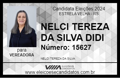 Candidato NELCI TEREZA DA SILVA  DIDI 2024 - ESTRELA VELHA - Eleições