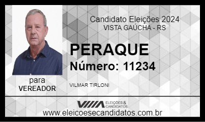 Candidato PERAQUE 2024 - VISTA GAÚCHA - Eleições