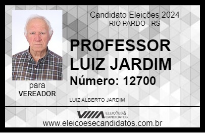 Candidato PROFESSOR LUIZ JARDIM 2024 - RIO PARDO - Eleições