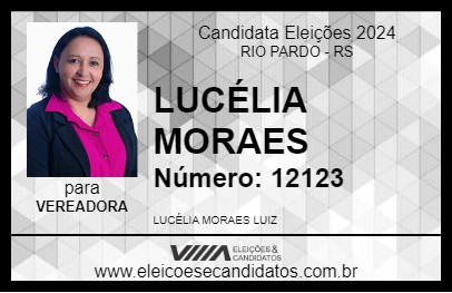 Candidato LUCÉLIA MORAES 2024 - RIO PARDO - Eleições