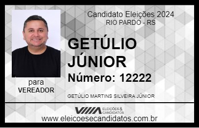 Candidato GETÚLIO JÚNIOR 2024 - RIO PARDO - Eleições