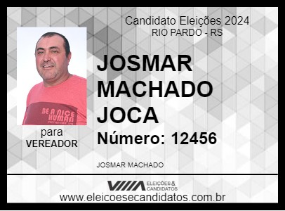 Candidato JOSMAR MACHADO JOCA 2024 - RIO PARDO - Eleições