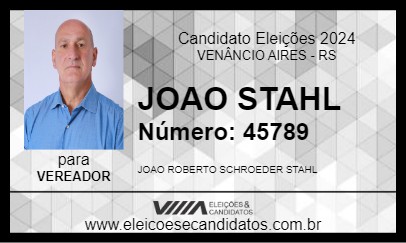 Candidato JOAO STAHL 2024 - VENÂNCIO AIRES - Eleições