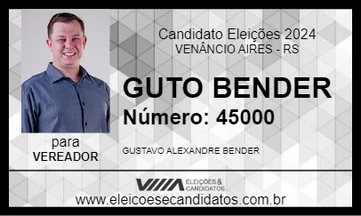 Candidato GUTO BENDER 2024 - VENÂNCIO AIRES - Eleições