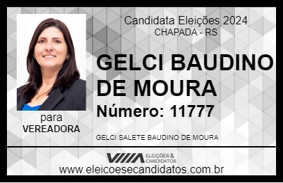 Candidato GELCI BAUDINO DE MOURA 2024 - CHAPADA - Eleições