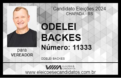 Candidato ODELEI BACKES 2024 - CHAPADA - Eleições