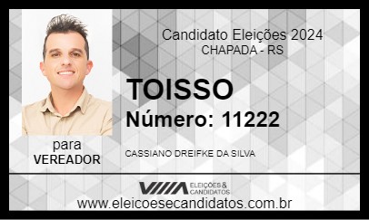 Candidato TOISSO 2024 - CHAPADA - Eleições