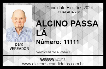 Candidato ALCINO PASSA LÁ 2024 - CHAPADA - Eleições