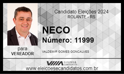 Candidato NECO 2024 - ROLANTE - Eleições