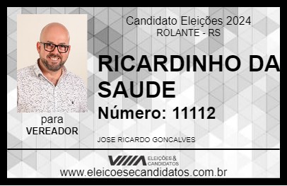 Candidato RICARDINHO DA SAUDE 2024 - ROLANTE - Eleições