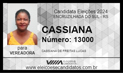 Candidato CASSIANA 2024 - ENCRUZILHADA DO SUL - Eleições