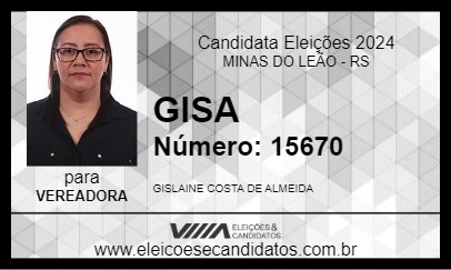 Candidato GISA 2024 - MINAS DO LEÃO - Eleições