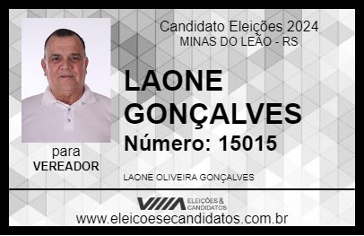 Candidato LAONE GONÇALVES 2024 - MINAS DO LEÃO - Eleições