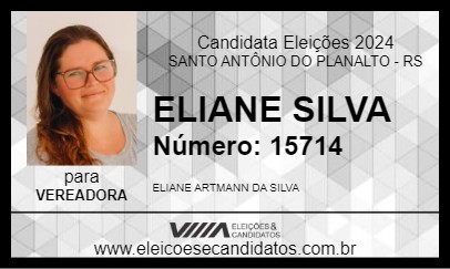 Candidato ELIANE SILVA 2024 - SANTO ANTÔNIO DO PLANALTO - Eleições