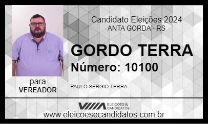 Candidato GORDO TERRA 2024 - ANTA GORDA - Eleições