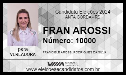 Candidato FRAN AROSSI 2024 - ANTA GORDA - Eleições