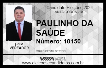 Candidato PAULINHO BETTONI 2024 - ANTA GORDA - Eleições