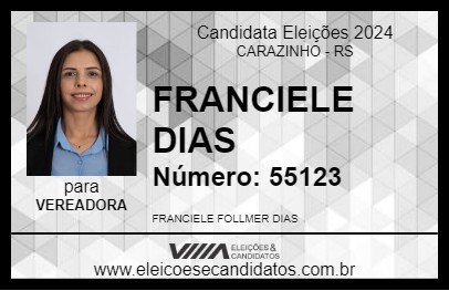 Candidato FRANCIELE DIAS 2024 - CARAZINHO - Eleições