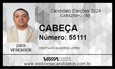 Candidato CABEÇA 2024 - CARAZINHO - Eleições