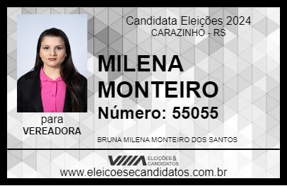 Candidato MILENA MONTEIRO 2024 - CARAZINHO - Eleições