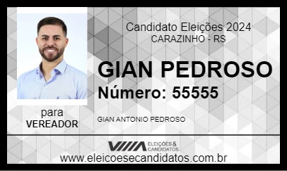 Candidato GIAN PEDROSO 2024 - CARAZINHO - Eleições