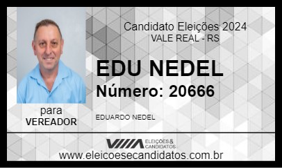 Candidato EDU NEDEL 2024 - VALE REAL - Eleições