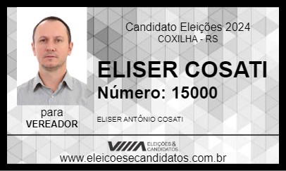 Candidato ELISER COSATI 2024 - COXILHA - Eleições