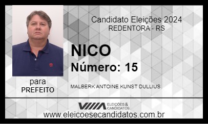 Candidato NICO 2024 - REDENTORA - Eleições