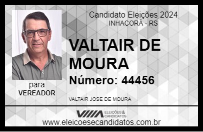 Candidato VALTAIR DE MOURA 2024 - INHACORÁ - Eleições