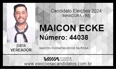 Candidato MAICON ECKE 2024 - INHACORÁ - Eleições