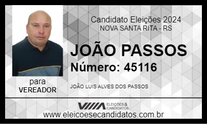 Candidato JOÃO PASSOS 2024 - NOVA SANTA RITA - Eleições