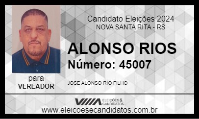 Candidato ALONSO RIOS 2024 - NOVA SANTA RITA - Eleições