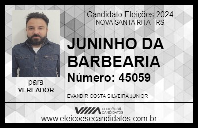 Candidato JUNINHO DA BARBEARIA 2024 - NOVA SANTA RITA - Eleições