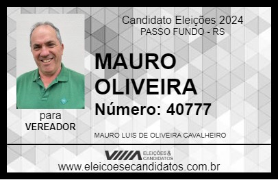 Candidato MAURO OLIVEIRA 2024 - PASSO FUNDO - Eleições