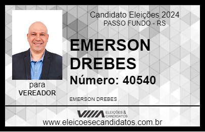 Candidato EMERSON DREBES 2024 - PASSO FUNDO - Eleições