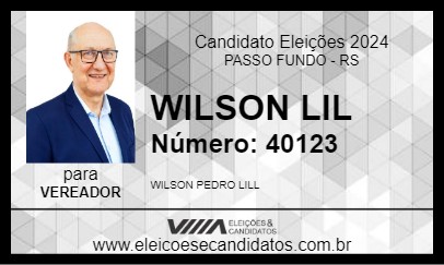 Candidato WILSON LILL 2024 - PASSO FUNDO - Eleições