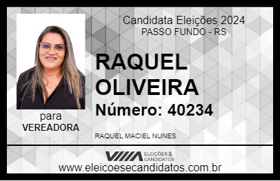 Candidato RAQUEL OLIVEIRA 2024 - PASSO FUNDO - Eleições