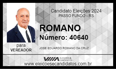 Candidato ROMANO 2024 - PASSO FUNDO - Eleições