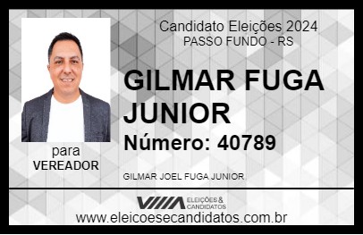 Candidato GILMAR FUGA JUNIOR 2024 - PASSO FUNDO - Eleições