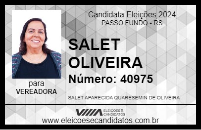 Candidato SALET OLIVEIRA 2024 - PASSO FUNDO - Eleições