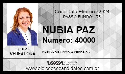 Candidato NUBIA PAZ 2024 - PASSO FUNDO - Eleições