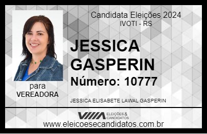 Candidato JESSICA GASPERIN 2024 - IVOTI - Eleições