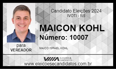 Candidato MAICON KOHL 2024 - IVOTI - Eleições