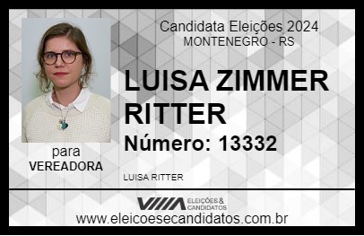 Candidato LUISA ZIMMER RITTER 2024 - MONTENEGRO - Eleições