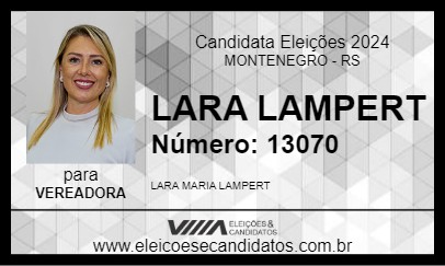 Candidato LARA LAMPERT 2024 - MONTENEGRO - Eleições