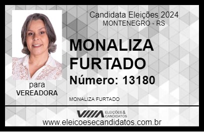 Candidato MONALIZA FURTADO 2024 - MONTENEGRO - Eleições