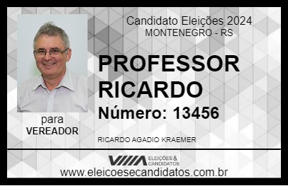 Candidato PROFESSOR RICARDO 2024 - MONTENEGRO - Eleições