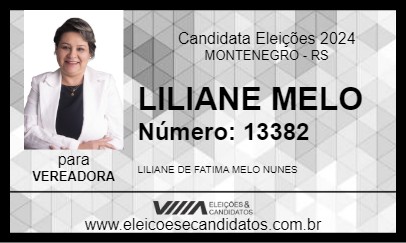 Candidato LILIANE MELO 2024 - MONTENEGRO - Eleições